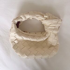 Cream Woven Handbag